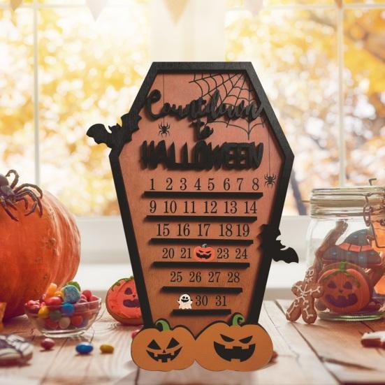 Адвент-календарь на Хэллоуин Забавный календарь на Хэллоуин с подвижными блоками, летучими мышами, тыквами, привидениями