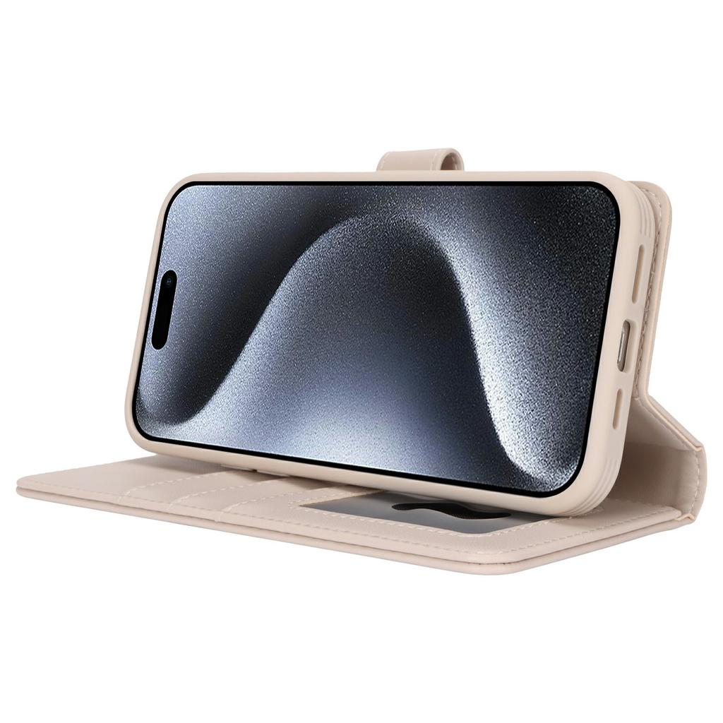 For iPhone 15 Pro Wallet Case Compatible with MagSafe Anti-Drop Detachable PU Leather Phone Cover