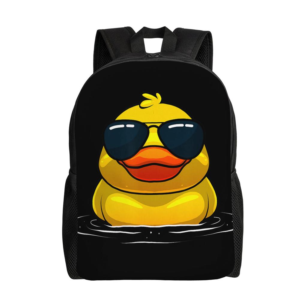 Cool Duck Rubber Duck Lovers Sunglasses Backpack Women Men Polyester Daily Backpacks Big Fashion School Bags Rucksack