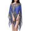 Women Beach Shawl Sun Protection Printing Sunscreen Anti-UV Vintage Beachwear Chiffon Soft Buttons Summer Scarf Clothes Accessories
