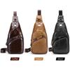 Men Sling Bag Water Resistant Anti Theft Leather Chest Pack Cross Body Bag Shoulder Backpack Casual