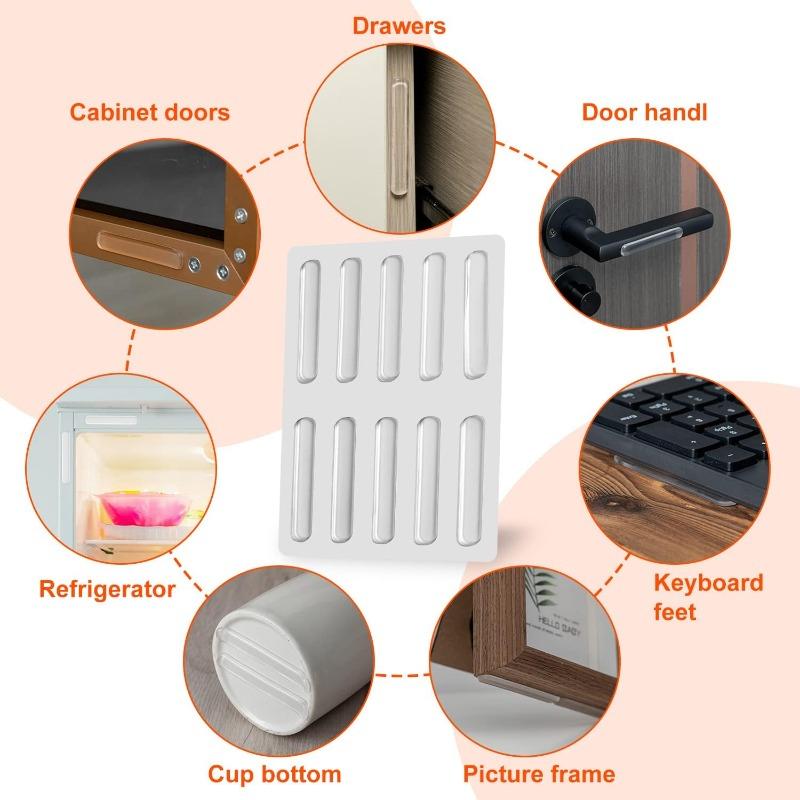 200/4PCS Transparent Self Adhesive Silicone Stopper Pads Scratch Proof Cabinet Refrigerator Bumper Household Safety Protection