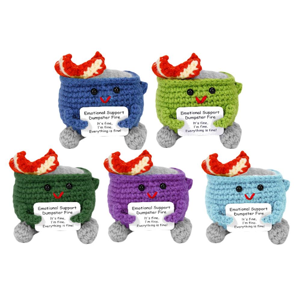 Вязаный Помойный огонь Милый Эмоциональная поддержка Помойный огонь Позитивный Вязаный Помойный огонь Украшение для офиса и дома Подарки