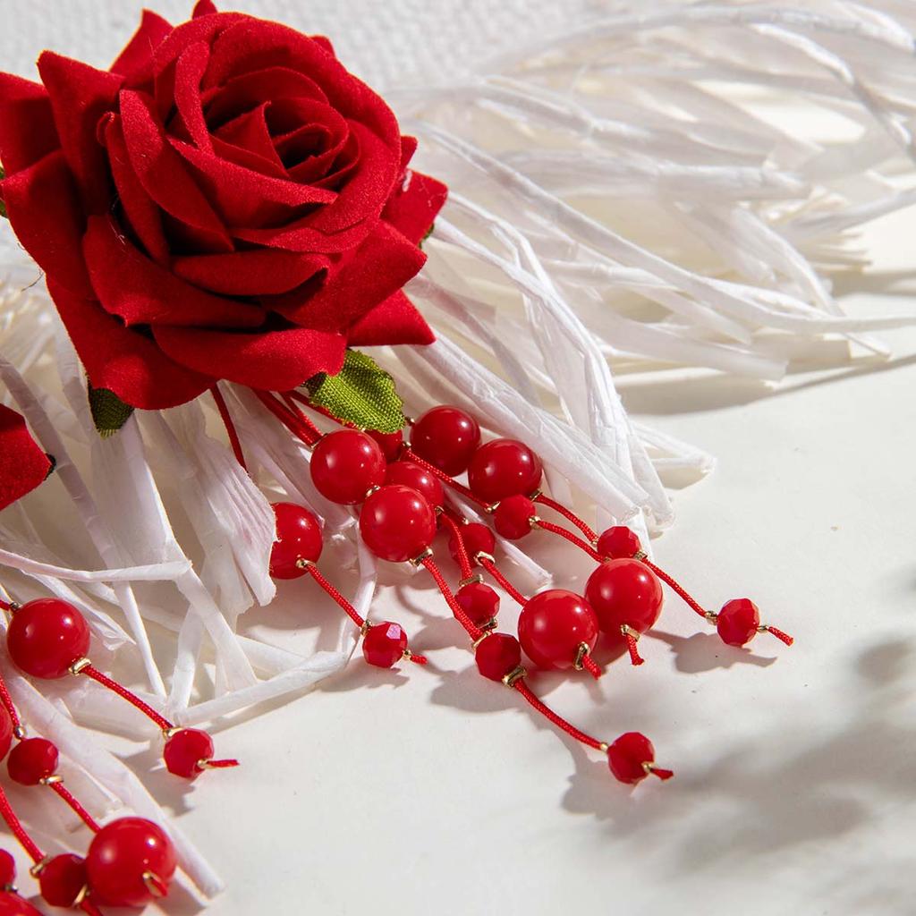 Летняя мода, новые серьги с имитацией цветка Dorp, ювелирные изделия из розового цветка, пляжные аксессуары для женщин, вечеринок, свадебных аксессуаров