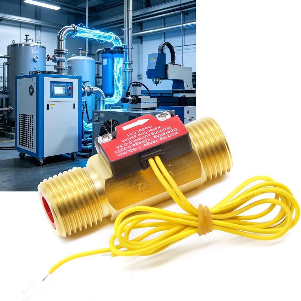 Copper Water Flow Switch Golden Flow Control Valve Copper Flow Switch For Water Flow Sensing