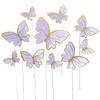 10pcs Butterfly Cake Insert Pink Paper Butterfly Card Festival Plugin Baking Decoration Flag Inserts Birthday Wedding Decoration