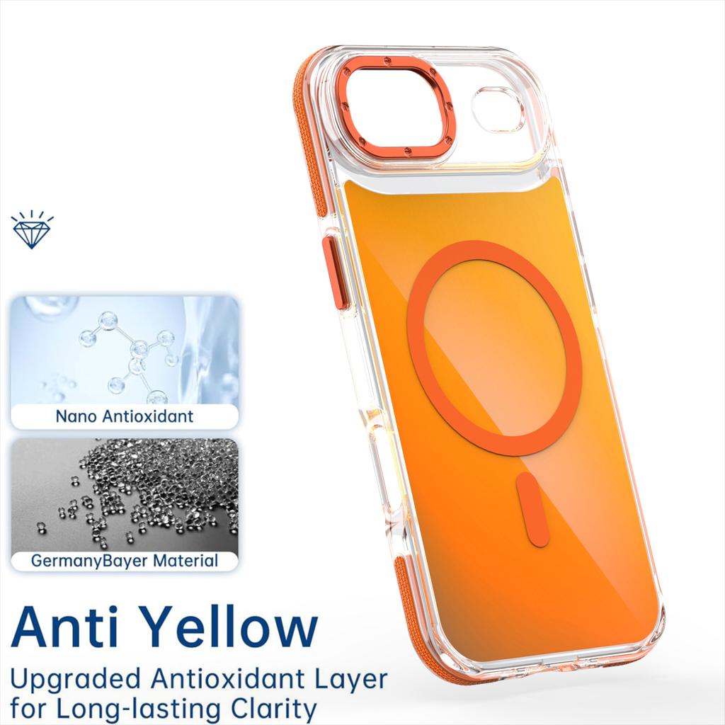 For iPhone 17 Air Case Compatible with MagSafe Color Changing TPU Acrylic Phone Back Cover