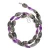 Natural Black Rutile Amethyst Gemstone Mix Smooth Beads Necklace 17" UB-4017 UB-4017