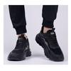 Men Waterproof Height Increasing Casual Shoes Spring Black Leather Soft Thick Sole Versatile Sneakers