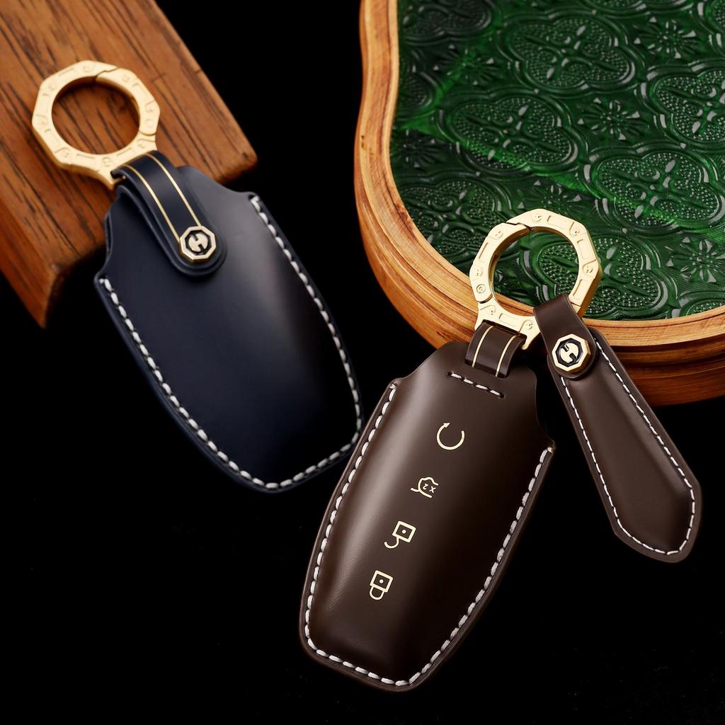 Чехол для ключа из натуральной кожи премиум-класса для BYD Song Plus/Tang DM/Han EV 2023 года