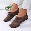 Summer New Flat Bottom Low Heel Single Shoes Women's Casual Fashion Small Leather Shoes Round Head Shallow Mouth One Pedal Doudou Women's Shoes