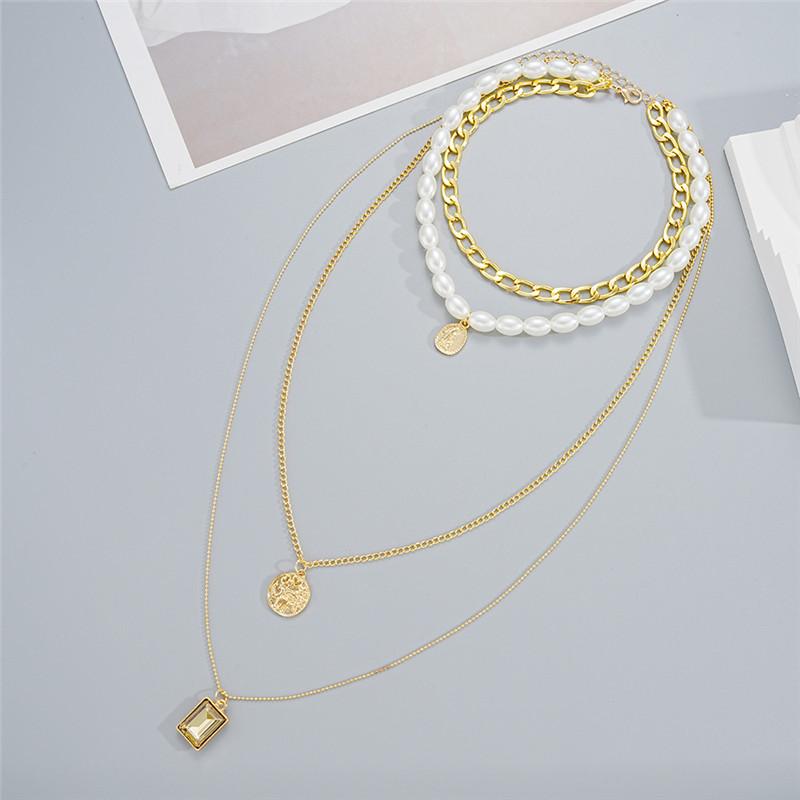 17KM Многослойное имитационное колье-чокер для женщин, изысканные цепочки из бисера на шее, модные украшения