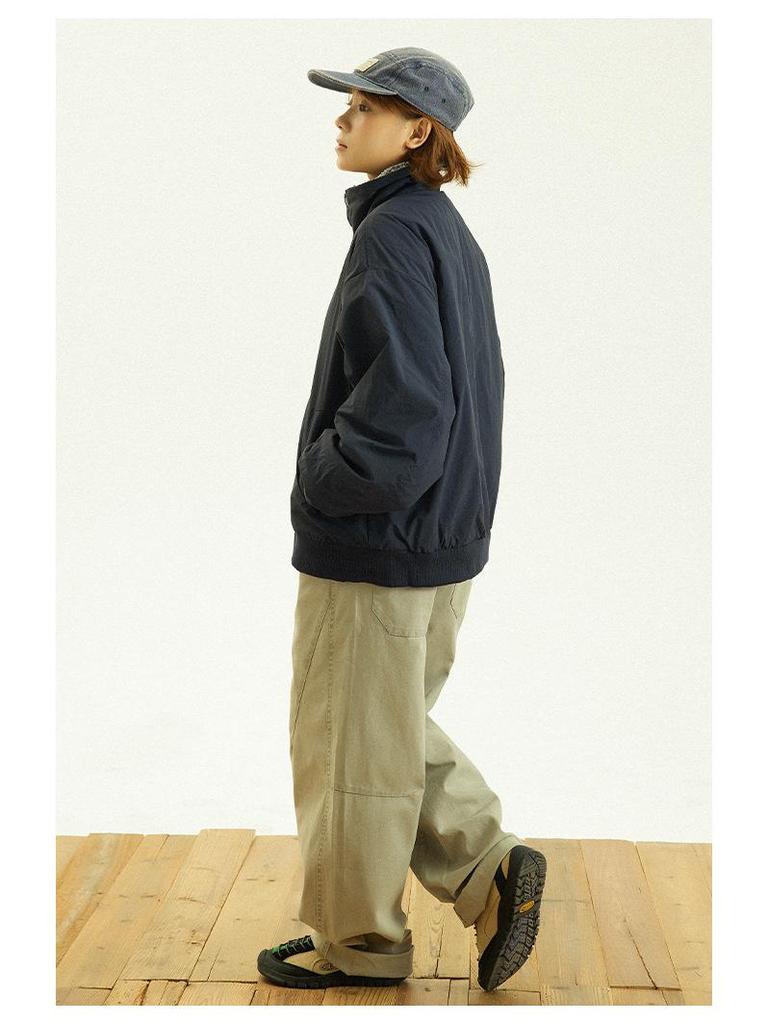 Japanese Retro Stand Collar Lambswool Jacket - Oversized, Warm, Versatile Outdoor Winter Coat