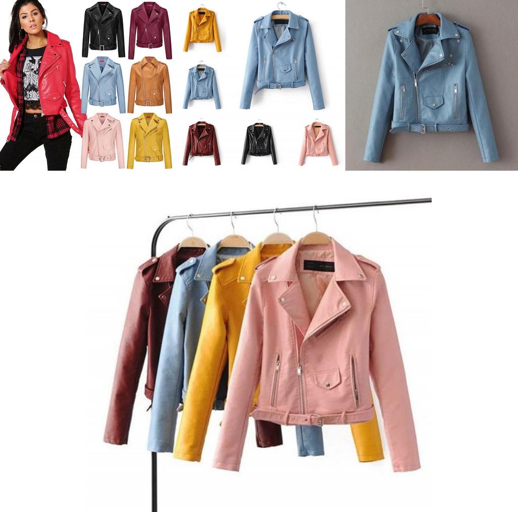 Crossborder 2025 Womens Punk Leather Jacket With Pu Splicing For Streetwear Fashion