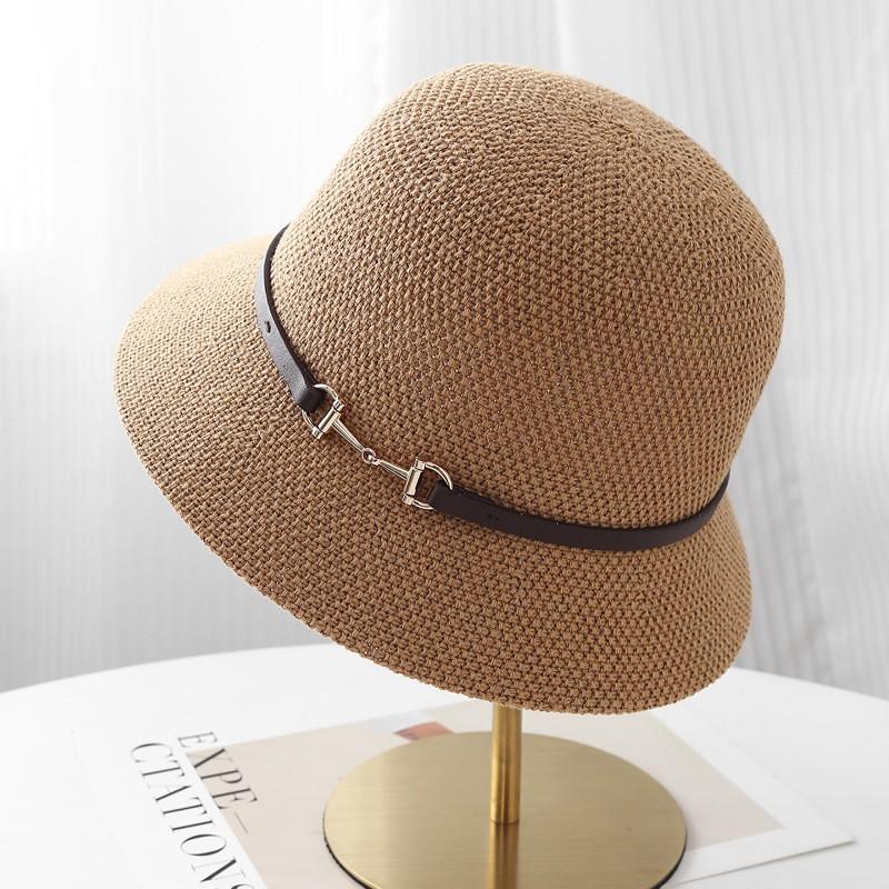 Womens Wide Brim Sun Hat Outdoor Travel UV Protection Foldable Knit Bucket In Black Beige Khaki