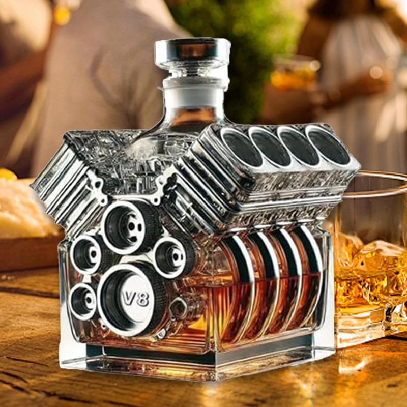 V8 Wine Bottle Engines Shape Liquor Alcohol Decanters Whisky Bottle Decanter Bar Accessories For Tequila Bourbon