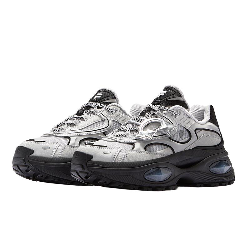 Fila Fusion Bianco III Леденцы 3 Ткань Синтетическая кожа Удобные Увеличивающие рост Низкие Папины кроссовки Женские кроссовки Серый Черный T12W511007F-VA