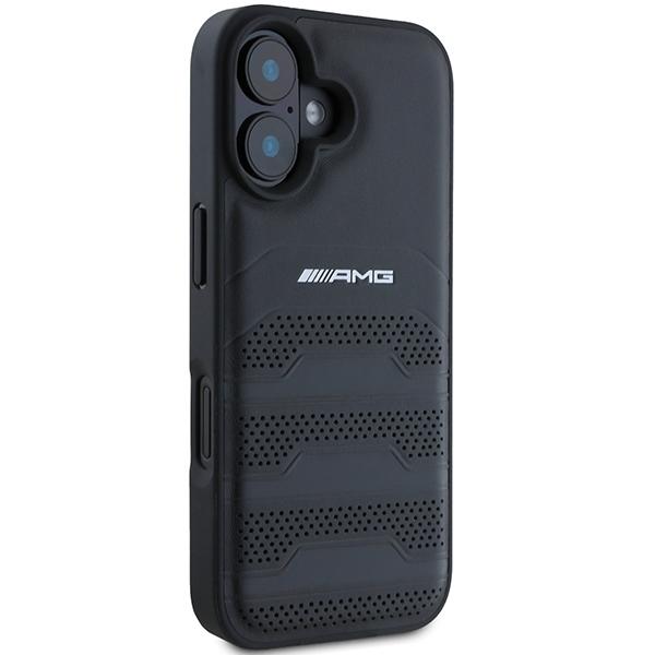 Etui do iPhone 16 AMG Skórzane Czarne Logo