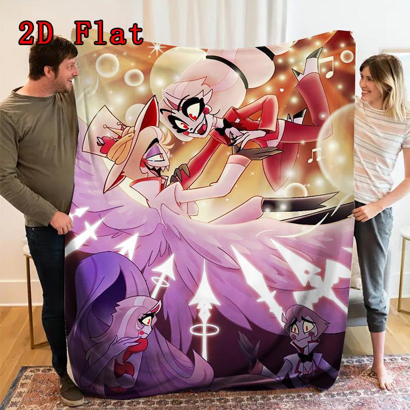 Hazbin Hotel 2D Flat Pattern Flannel Blanket High quality All Seasons Warmth and Comfort Perfect for Christmas Gifts.NMT0928259