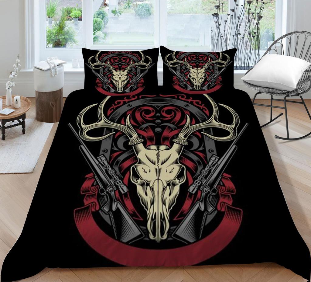 Bedding Suit 3D Skull Print Bed Cover Home Bedclothes  Fashionable Duvet Cover Sets Polyester Single Double King Size