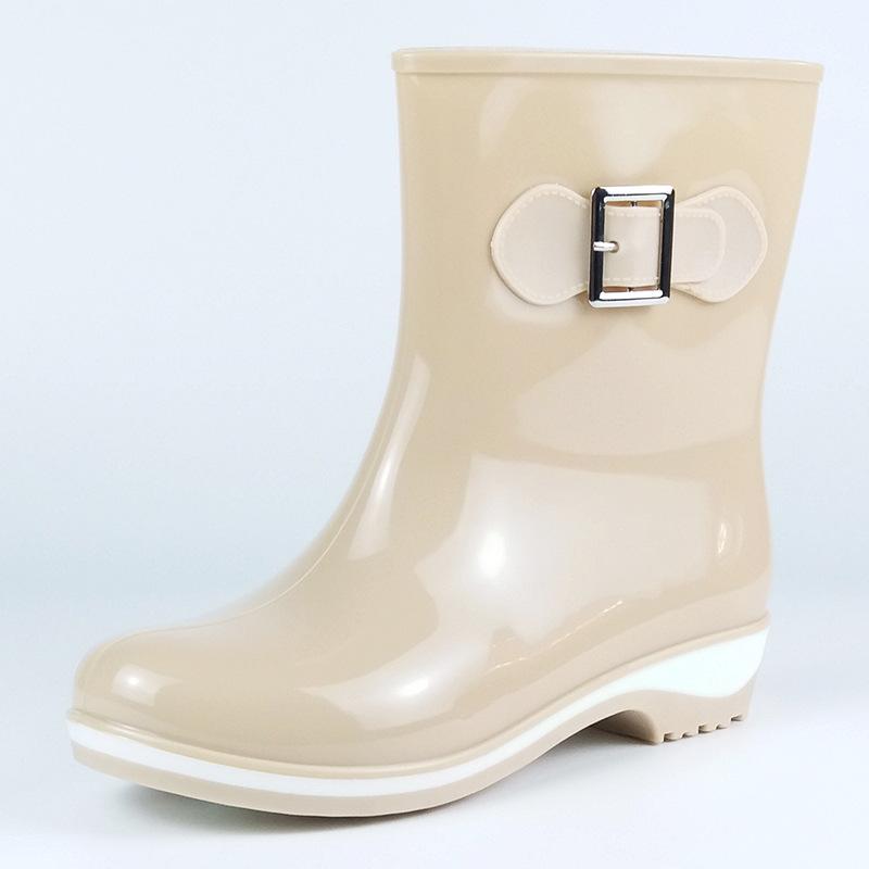 Модные зимние летние резиновые сапоги для женщин, нескользящие теплые сапоги, ботильоны на танкетке, платформе, резиновые сапоги 896