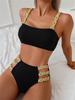 S - XL Splicing Cut Out High Waist Bikini Female Swimsuit Women Swimwear Two-pieces Bikini Set Bather Bathing Suit Swim