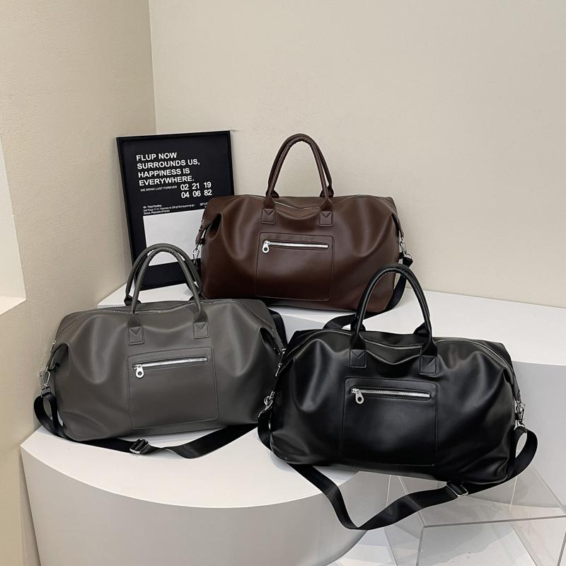 Travel Bag Short Distance Student Duffel Bag Unisex PU Shoulder Bag Waterproof Yoga Storage Bag with Dry Wet Separation