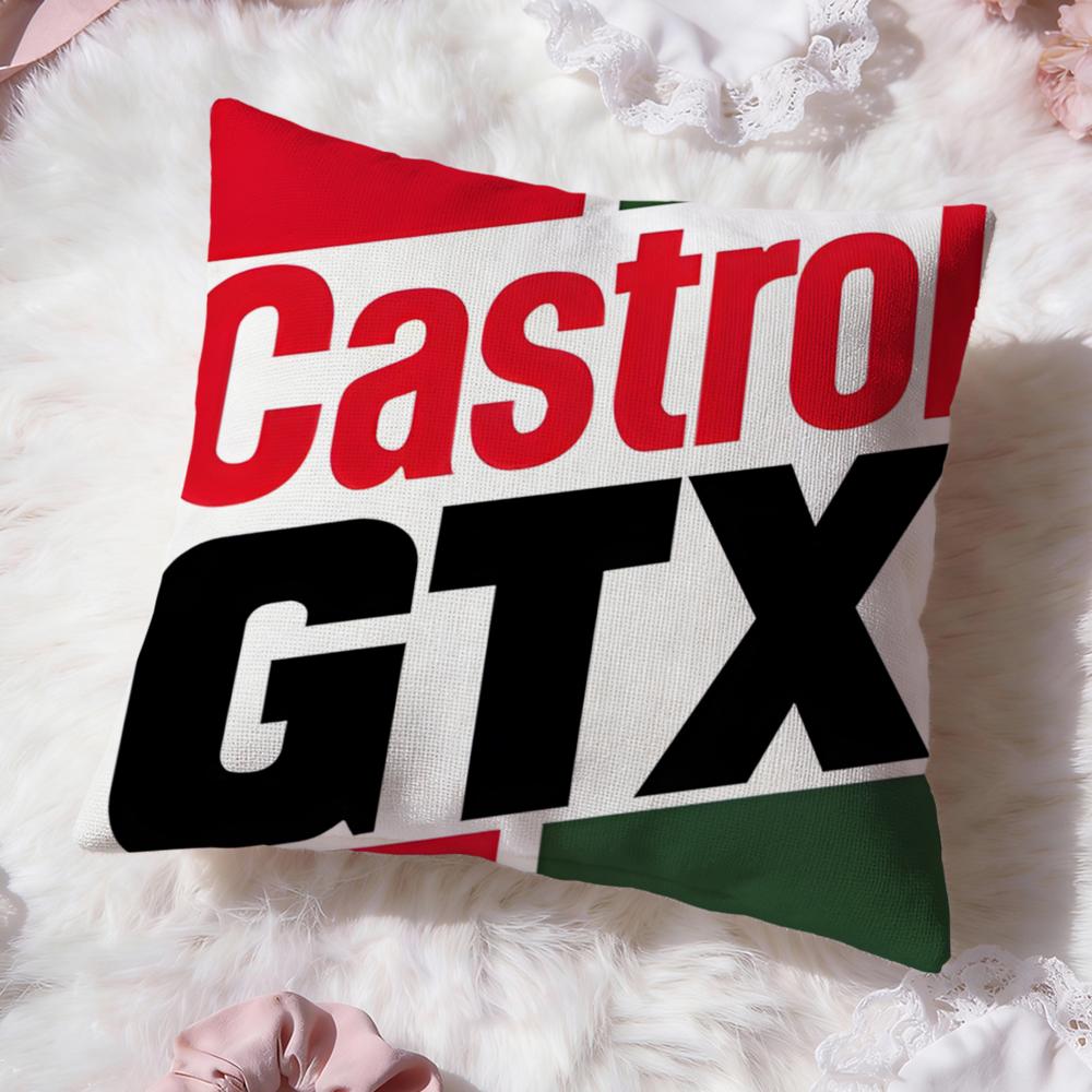 Логотип C-Castrol Чехол-подушка Премиум Комфорт Двусторонний Чехол для Подушки - Дизайн "Два в Одном" для Любой Комнаты и Салона Автомобиля