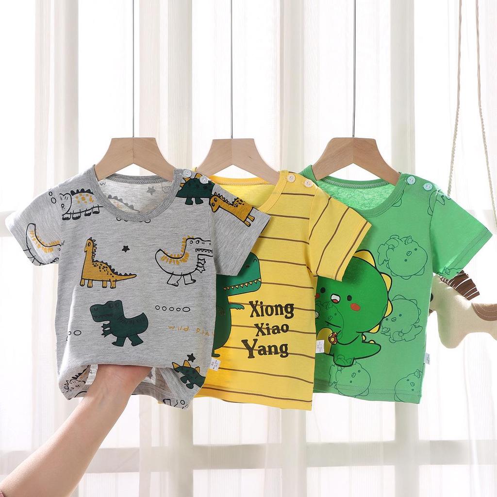 2025 Children's Pure Cotton Cartoon Short-Sleeve T-Shirts for Boys & Girls - Korean Style Summer Tops