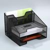 Yousheng Letter Tray Organizer Desk Mesh File Organizer with 3 Paper Tray And 2 Vertical Upright Section Metal File Folder Sorter for Office Supplies