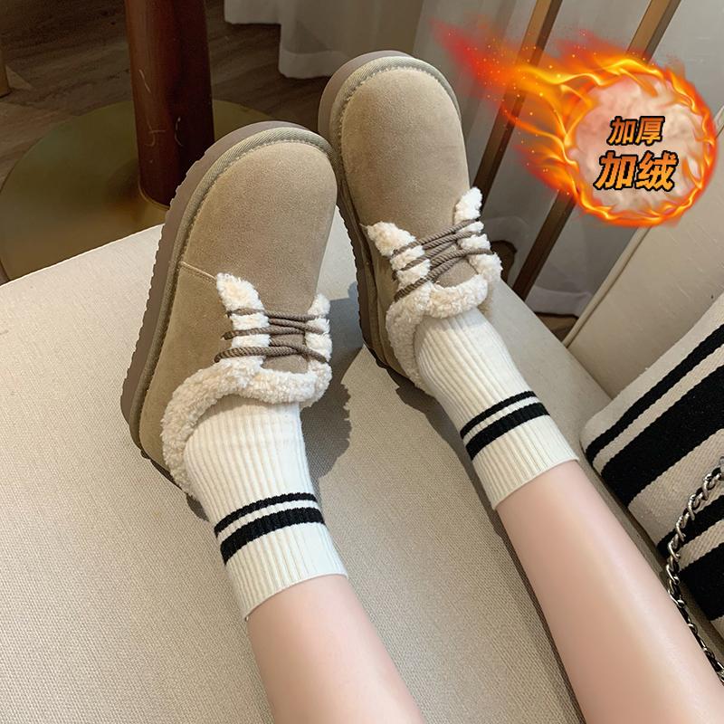 CRLAYDK Модные женские теплые зимние сапоги из замши с подкладкой из овчины, уличная обувь для ходьбы, удобные короткие ботильоны для леди