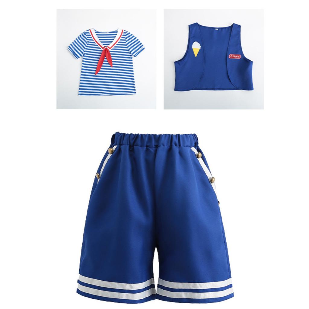 Хэллоуин Детский Косплей Аниме Костюм Костюм, Жилет, Воротник, Футболка, Шорты, Шляпа, Косплей Реквизит, Одежда