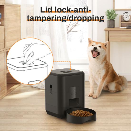 Automatic Pet Feeder 2L Cat Food Dispenser with LCD Screen Programmable Portion Control Timed Automatic Cat Feeder 1-4 Meals Dry Food for Dogs