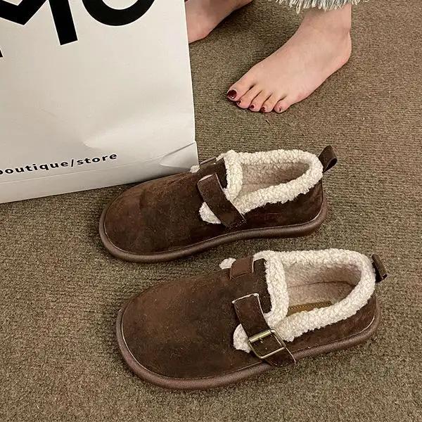 Модные мягкие зимние туфли с круглым носком, женские повседневные кроссовки, туфли на плоской подошве, туфли на платформе с мехом, осеннее платье, ретро-кеды, новые S