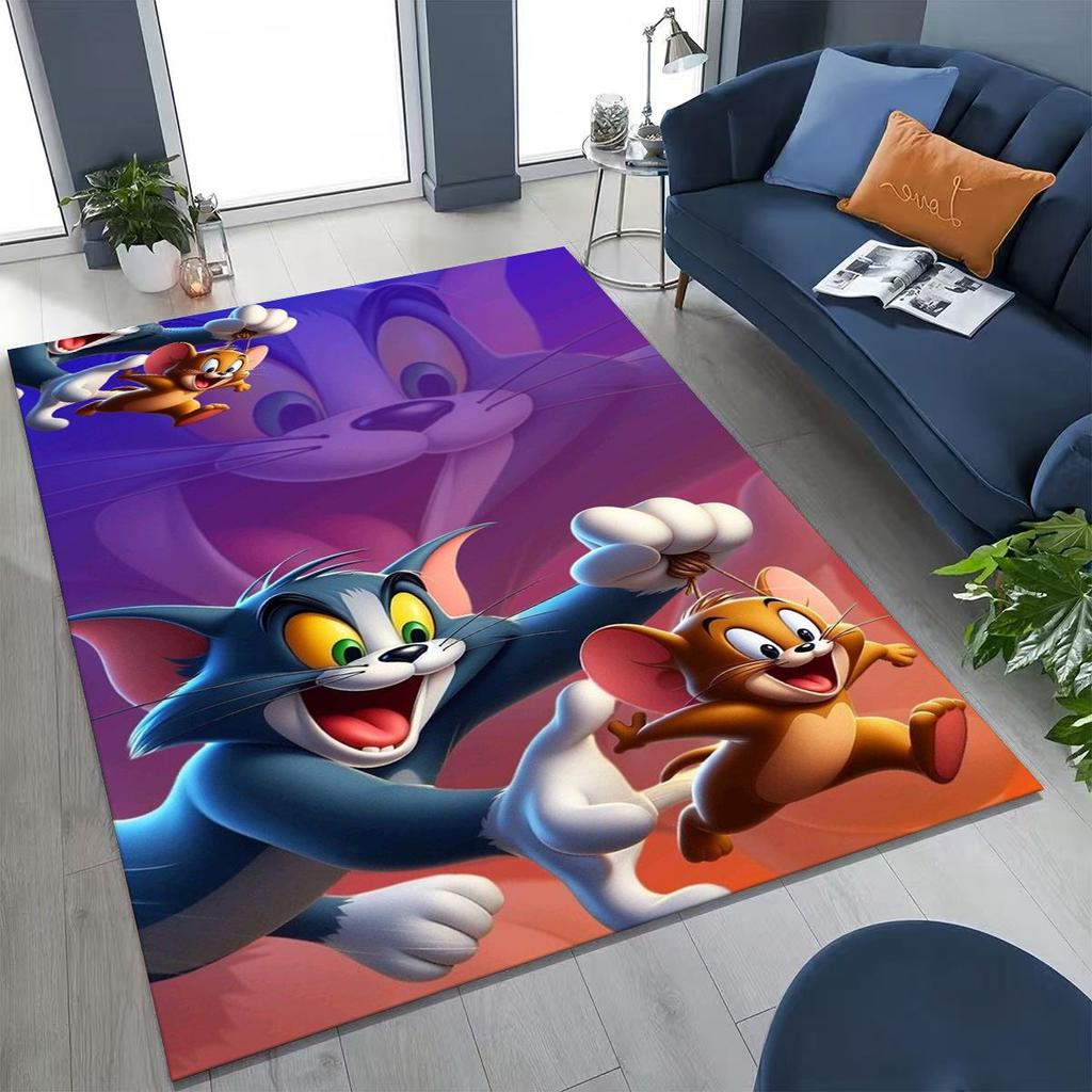 3D ковер с рисунком мультфильма Том и Джерри (Кот и Мышь) для спальни, гостиной, дивана, прихожей, большой нескользящий напольный коврик для детей