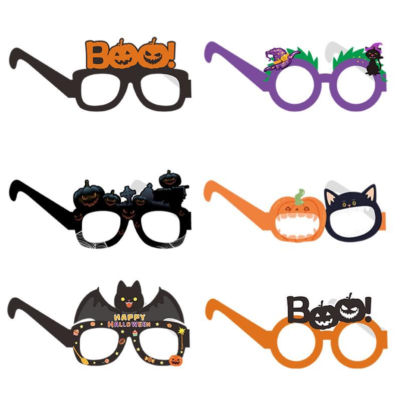 Halloween Paper Glasses 6pcs Party Fancy Dress Pumpkin Bat Ghost Costume Eyewear
