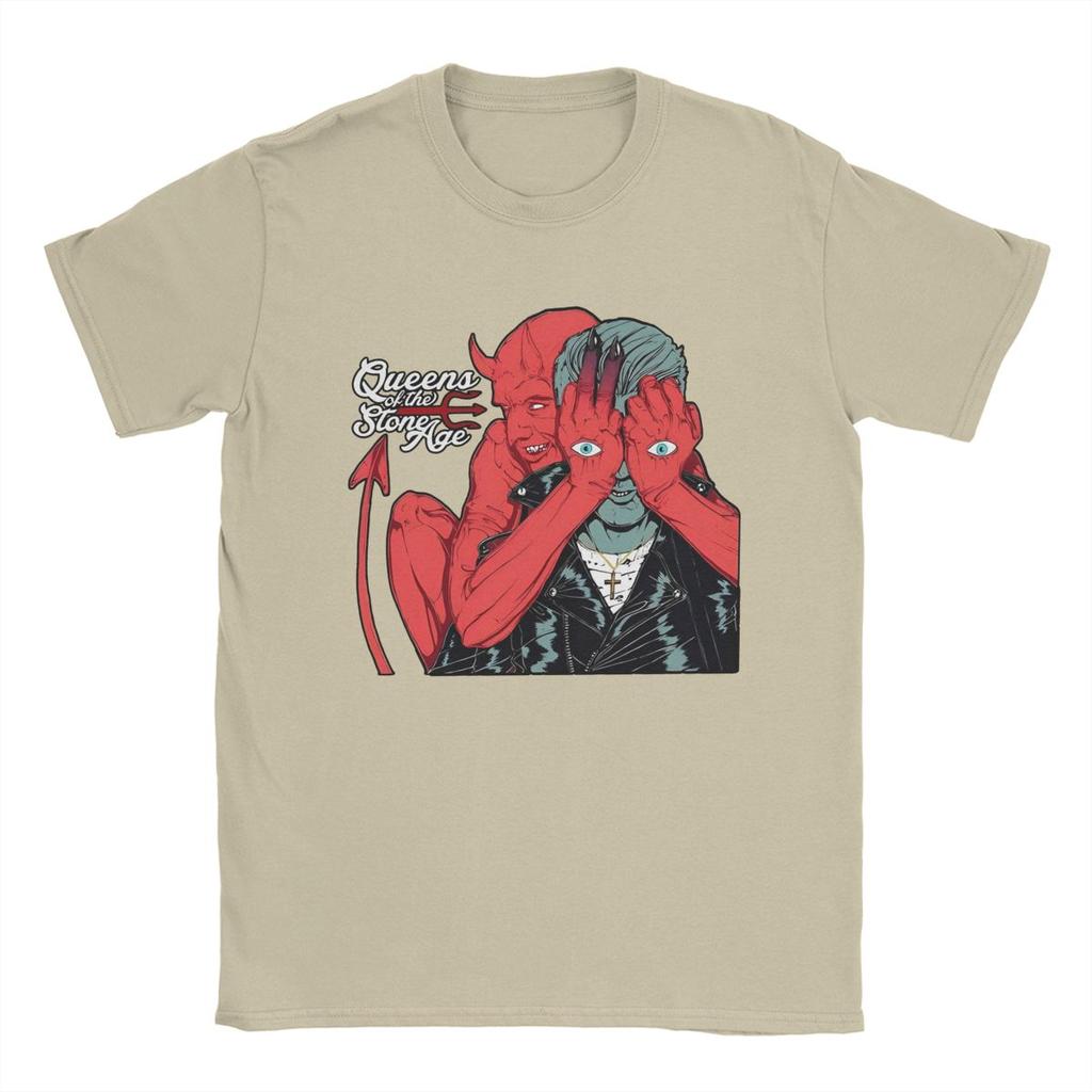 Men Queens Of The Stone Age Band T Shirts Cotton Clothes Vintage Short Sleeve O Neck Tee Shirt Plus Size T-Shirts