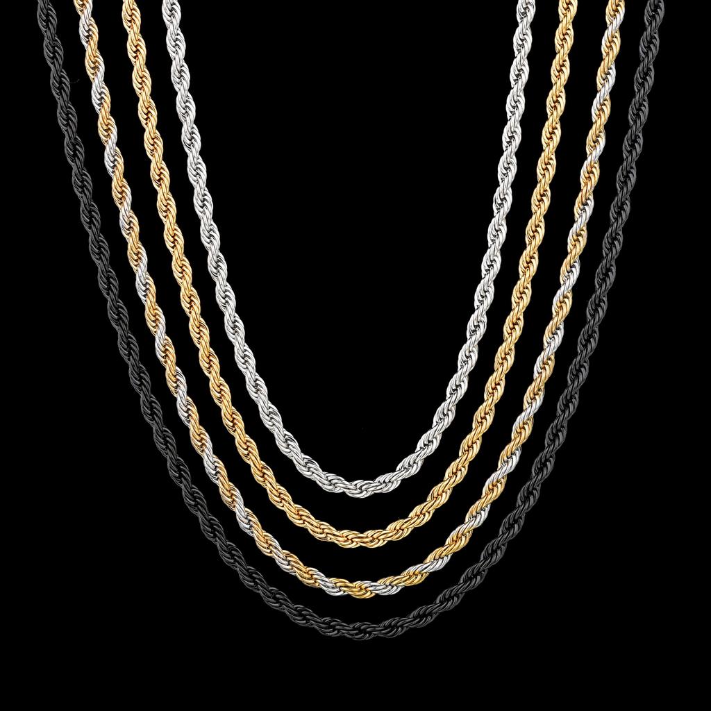 Серебряное ожерелье, очаровательное черное женское ювелирное изделие, мужское мужское хип-хоп, Золотая цепочка унисекс, цепочка в стиле панк, ожерелье, аксессуары из нержавеющей стали