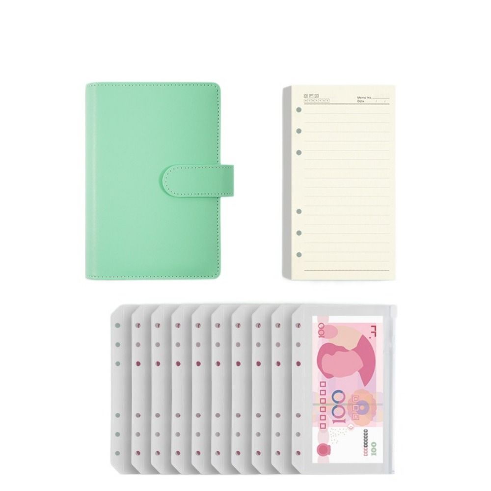 Pu Leather Saving Money Binder Macarone Color Budget Binder Loose-Leaf Notebook Savings Handbook