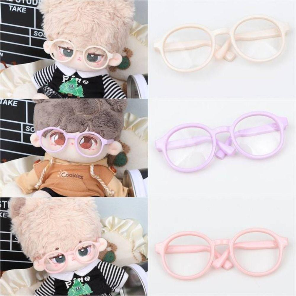 Plastic Round Transparent Glasses Doll Accessory Doll Mini Glasses Doll Round Glasses Children Toy