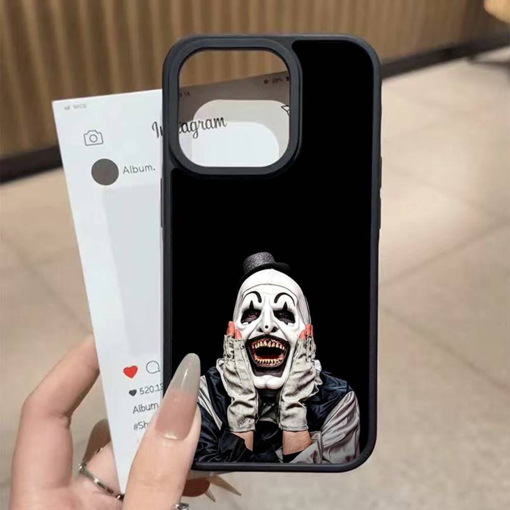 The-Clowns-horrors-T-Terrifier Black Silicone Hard Plastic Phone Case For Iphone 17 Air 16 15 14 13 12 11 Pro Max PC+TPU Cover