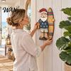 Creative Beach House Ornaments Lighted Wooden Surfing Santa Wall Decor, LED Coastal Christmas Hanging Craft Holiday Decorations with Surfboard, Theme