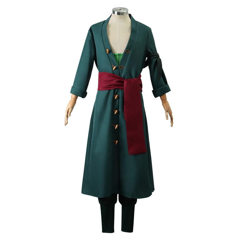 One Piece Wano Country Roronoa Zoro Cosplay Costume, Zorojuro Samurai Yukata Robe, Japanese Anime Kimono Outfit for Halloween Convention
