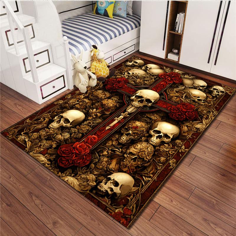 1Pc Skull Rug - Home carpet Office Decorative Carpet For Living Room Bedroom Door Mat Floor Rug Computer Chair Area Rug