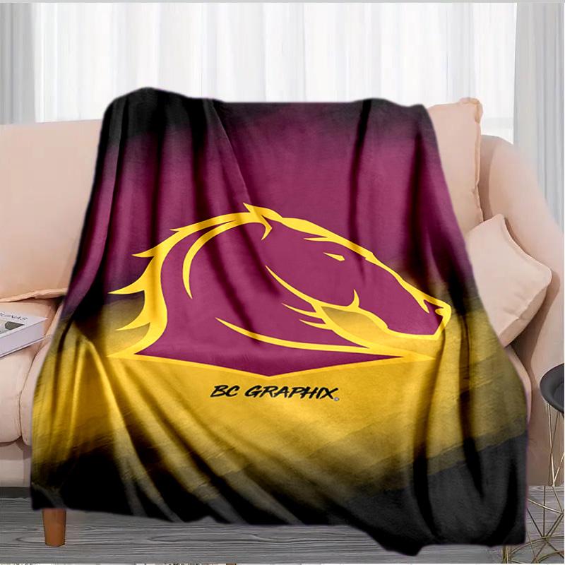 Плед Brisbane Broncos Подходит для диванов, кроватей, офисов и кемпинга - Идеальный подарок на Хэллоуин, Рождество