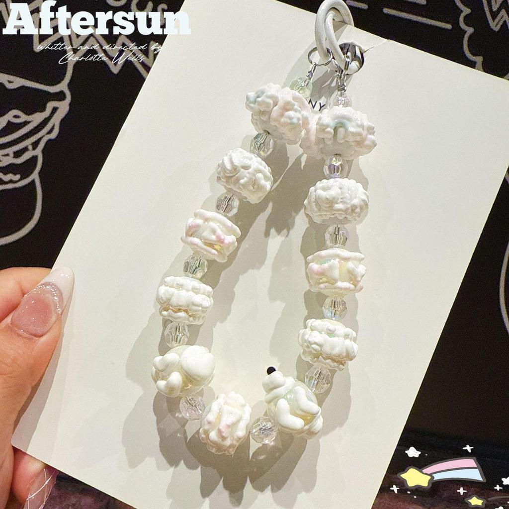 Расписанный вручную бисерный шнурок для телефона и брелок-шарм