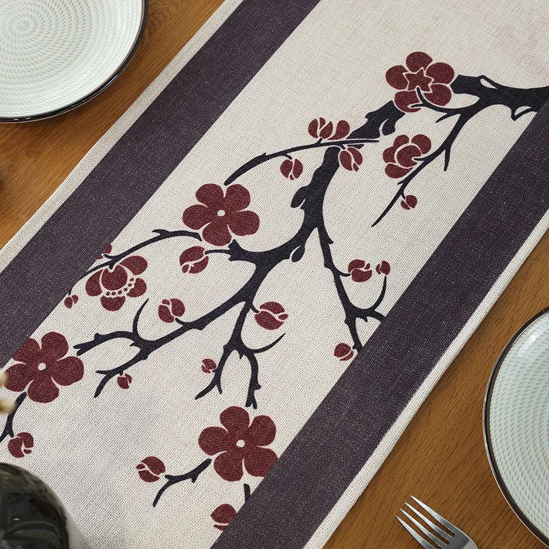 Linen Simple Chinese Style Ink Painting Table Runner Tea Table Strip Coffee Table Flag