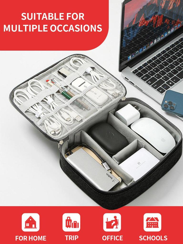 Цифровая сумка для хранения, многофункциональный водонепроницаемый органайзер для кабелей, сумка для наушников, сумка для макияжа с отделениями, портативная сумка, дорожная сумка большой вместимости