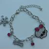 Y2K Pink Bow Skull Bracelet - Halloween Hot Girl Accessories