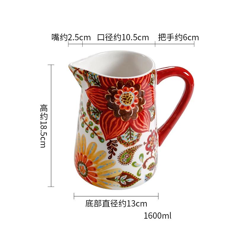 Творческий стиль керамики Тарелки Ретро Ресторан Салат Паста Тарелка Вкусные блюда Большие суповые миски Бытовая посуда